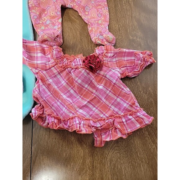 American Girl Bitty Baby Doll Pink Paisley Sleeper blanket shoes dress - Picture 3 of 8